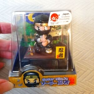 Santa Japanese Black Ninja Solar Powered Swaying Figure NIB
